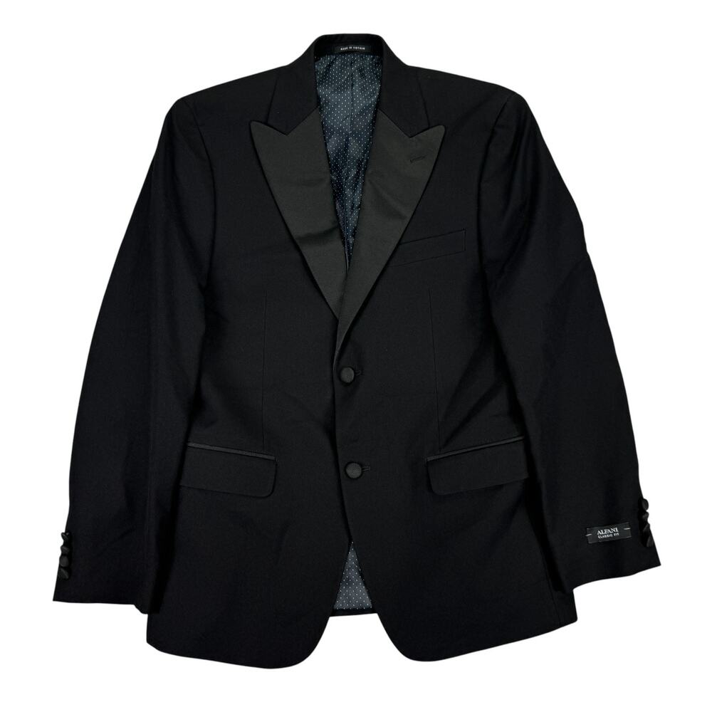 Alfani Mens Classic Fit Stretch Tuxedo Suit Jacket Black 36S